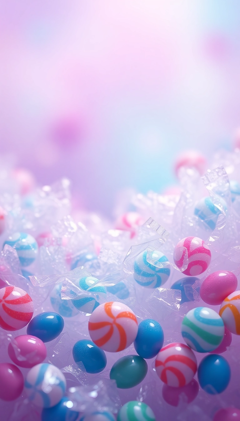 iPhone AI Mixed Candies Close Up Luxury Wallpaper Royalty-Free Image